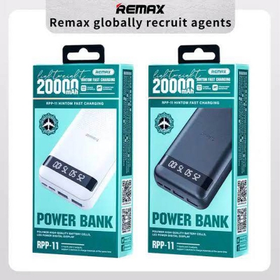 Picture of Remax RPP-11 Real Fast Charging New 2024 Newest Texture design Qi Smallest Mobile Charger Power Bank Price 20000Mah -Black