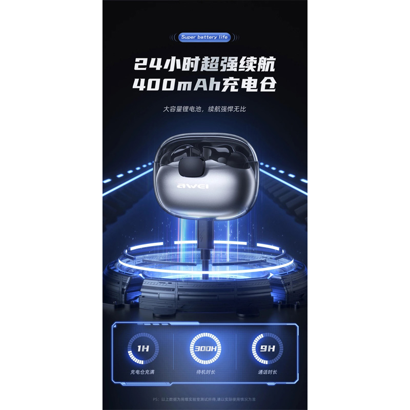 Picture of Awei T52 TWS Bluetooth Gaming Earbuds -Black