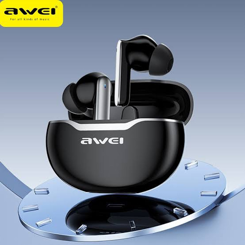 Picture of Awei T50 TWS Truly Wireless Gaming Bluetooth Earbuds - Black -Black