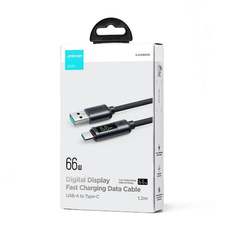 Picture of JOYROOM S-ACO66A16 6A USB to USB-C / Type-C Digital Display Fast Charging Data Cable, -Black