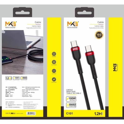 Picture of MKB C101 Braided 100W TYPE-C to TYPE-C Cable -Black