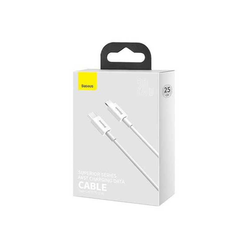 Picture of Baseus Superior Series USB to Lightning-Fast Charging Cable Data Transfer 2.4A for iPhone 13 12 11 Pro Max Mini XS X 8 7 6 5 SE iPad and More 1M Black -White