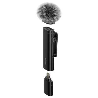 Picture of Ulanzi WM-10 Wireless Clip-on Microphone for Smartphone & Type-C - Black