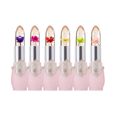 Picture of Emaymei Transparent Jelly Change Lipstick Waterproof Crystal Jelly Lipstick With Flower Inside 3.8gm 6pcs Set