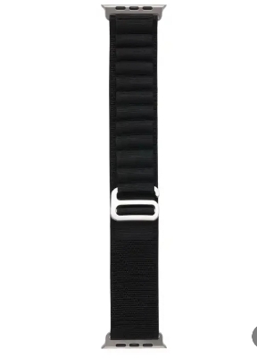 Picture of Black Color Alpine Loop Strap For Apple Watch Band 49mm 45mm 44mm 42mm Nylon Bracelet iWatch Ultra Series 9 8 7 6 5 4 3 - Smart Watch(only Belt)