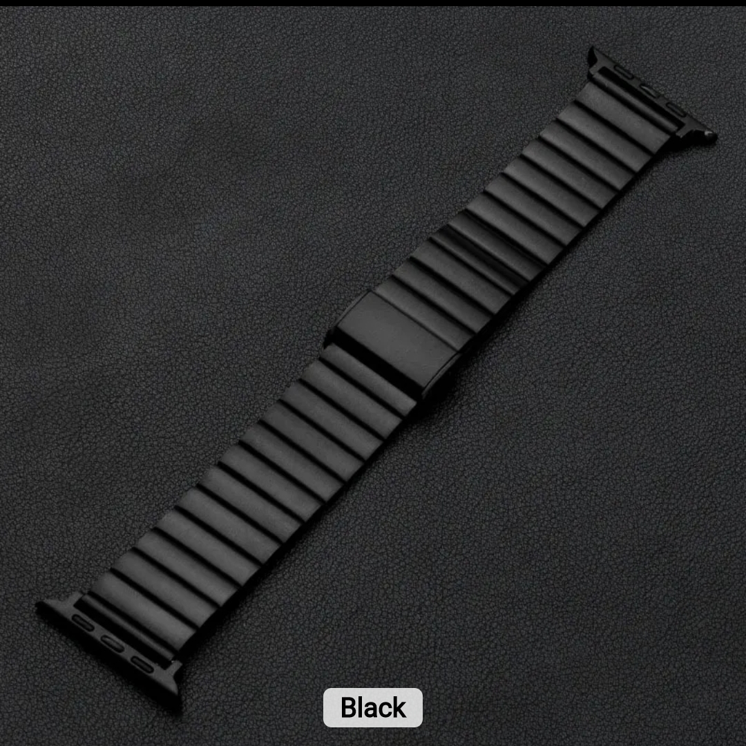 Picture of New Apple Watch Premium New Stainless Steel Straps- 49mm/45mm/44mm/42mm Stainless Steel Butterfly Buckle Band For Apple Watch-Luxury Metal Straps ( Black Color ) for Watch Ultra Series 8 7 5 6 5 4