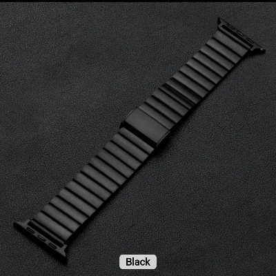 Picture of New Apple Watch Premium New Stainless Steel Straps- 49mm/45mm/44mm/42mm Stainless Steel Butterfly Buckle Band For Apple Watch-Luxury Metal Straps ( Black Color ) for Watch Ultra Series 8 7 5 6 5 4