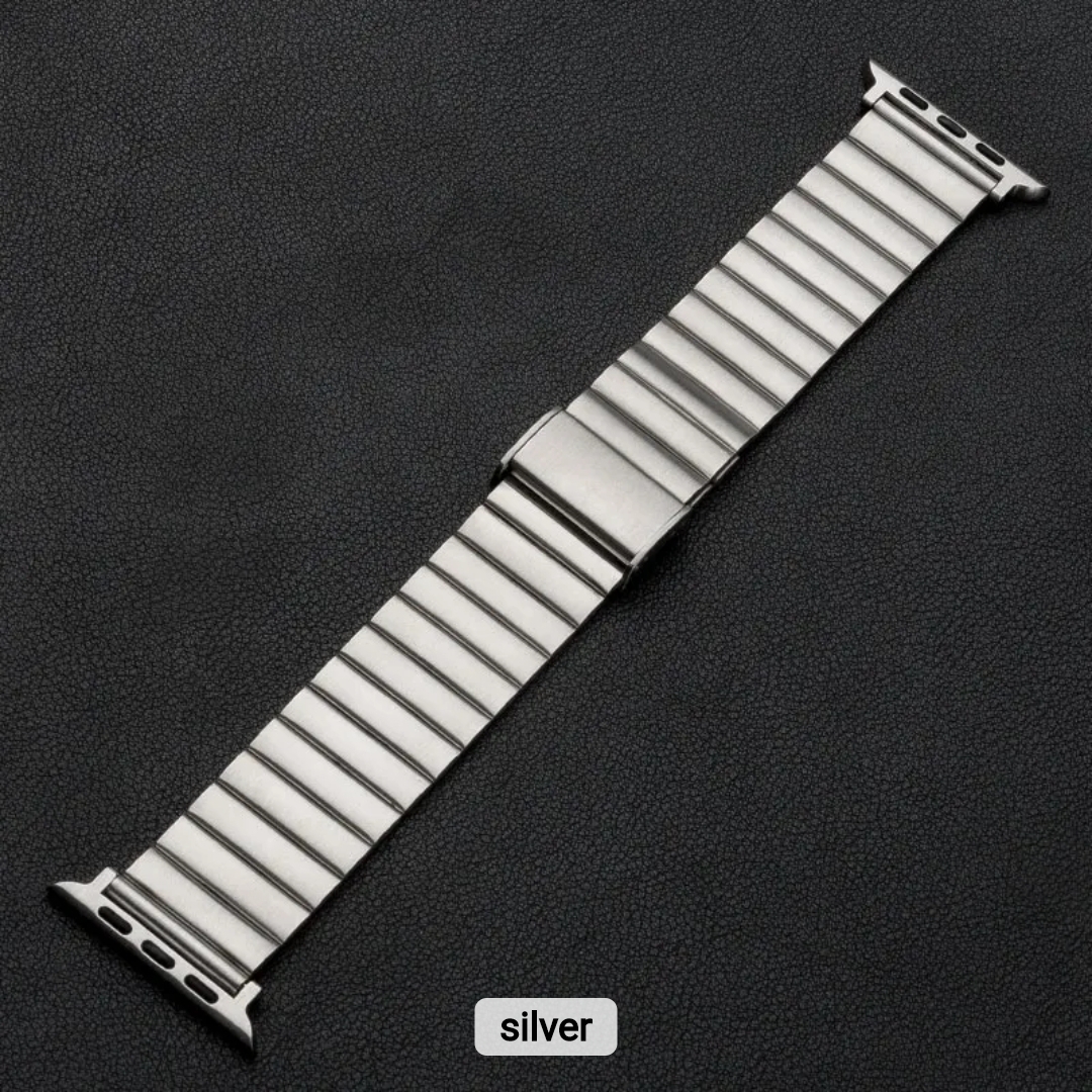 Picture of New Apple Watch Premium New Stainless Steel Straps- 49mm/45mm/44mm/42mm Stainless Steel Butterfly Buckle Band For Apple Watch-Luxury Metal Straps ( Black Color ) for Watch Ultra Series 8 7 5 6 5 4