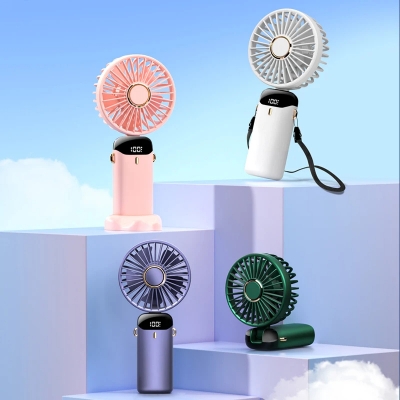 Picture of Portable USB Mini Fan 5 Speeds Adjustable Home Office School Gym Hanging Neck Fans Summer Sports Travel Picnic Cooling