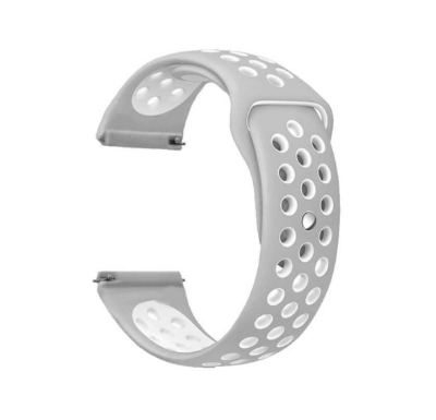 Picture of 22mm Grey & White Soft Silicone Sports Fashion Band Replacement Strap For SmartWatch