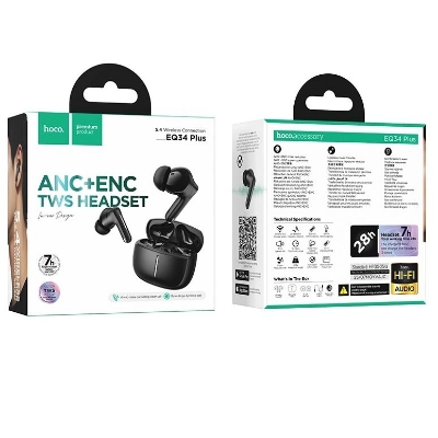 Picture of Hoco EQ34 Plus True Wireless ANC+ENC Noise Reduction App Control Bluetooth Earphone(Black)