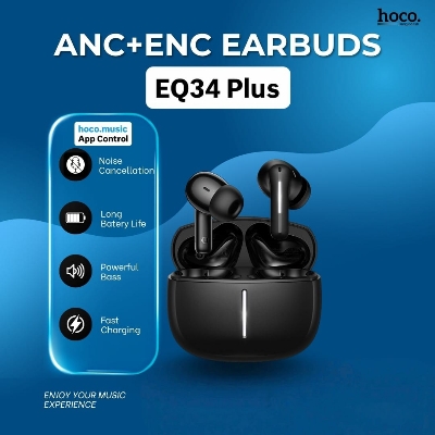 Picture of Hoco EQ34 Plus True Wireless ANC+ENC Noise Reduction App Control Bluetooth Earphone(Black)