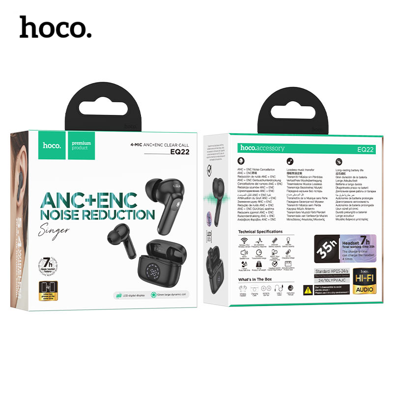 Picture of Hoco EQ22 Singer True Wireless ANC+ENC Noise Reduction BT Earbuds