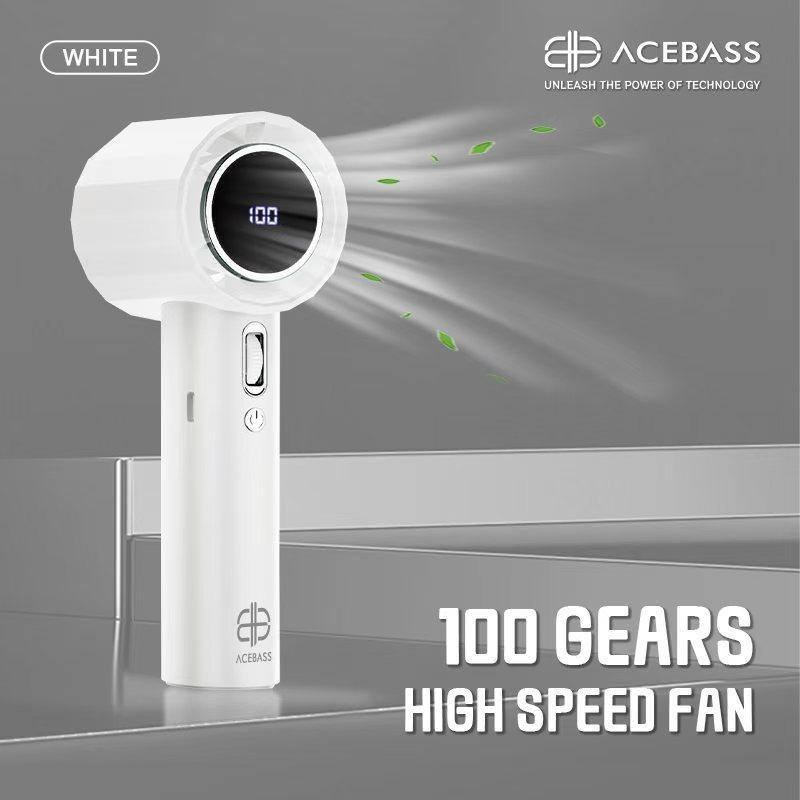 Picture of 100 Speed Portable Handheld Fan A01 Turbo Brushless Motor Digital Display Rechargeable Mini Fan