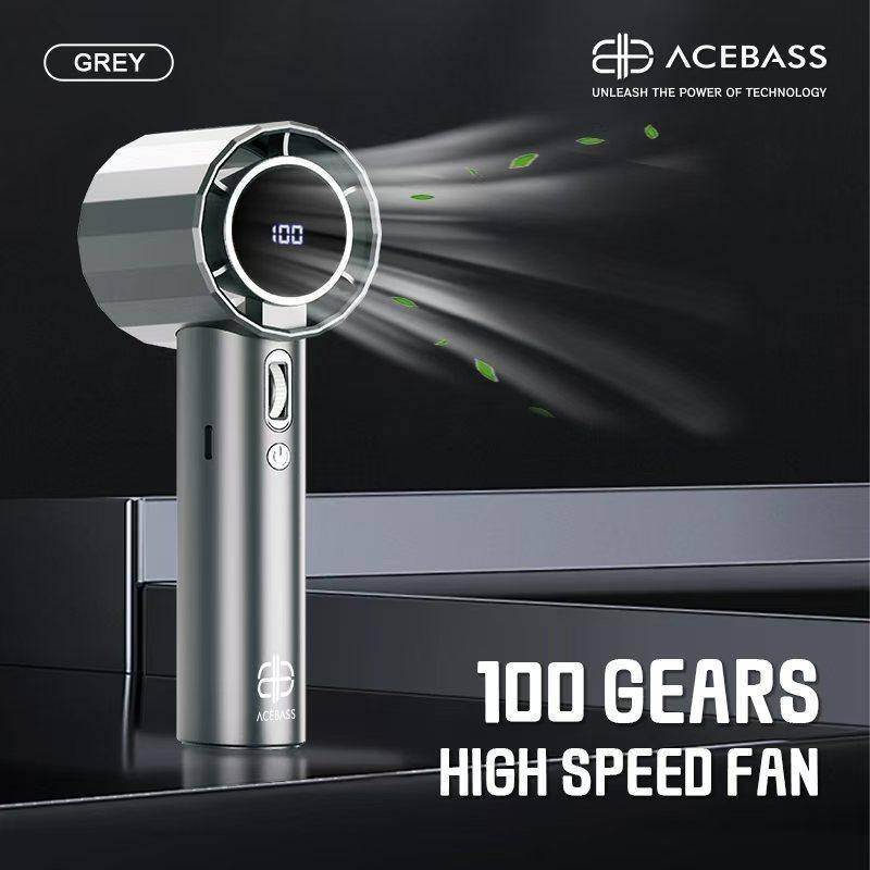 Picture of 100 Speed Portable Handheld Fan A01 Turbo Brushless Motor Digital Display Rechargeable Mini Fan
