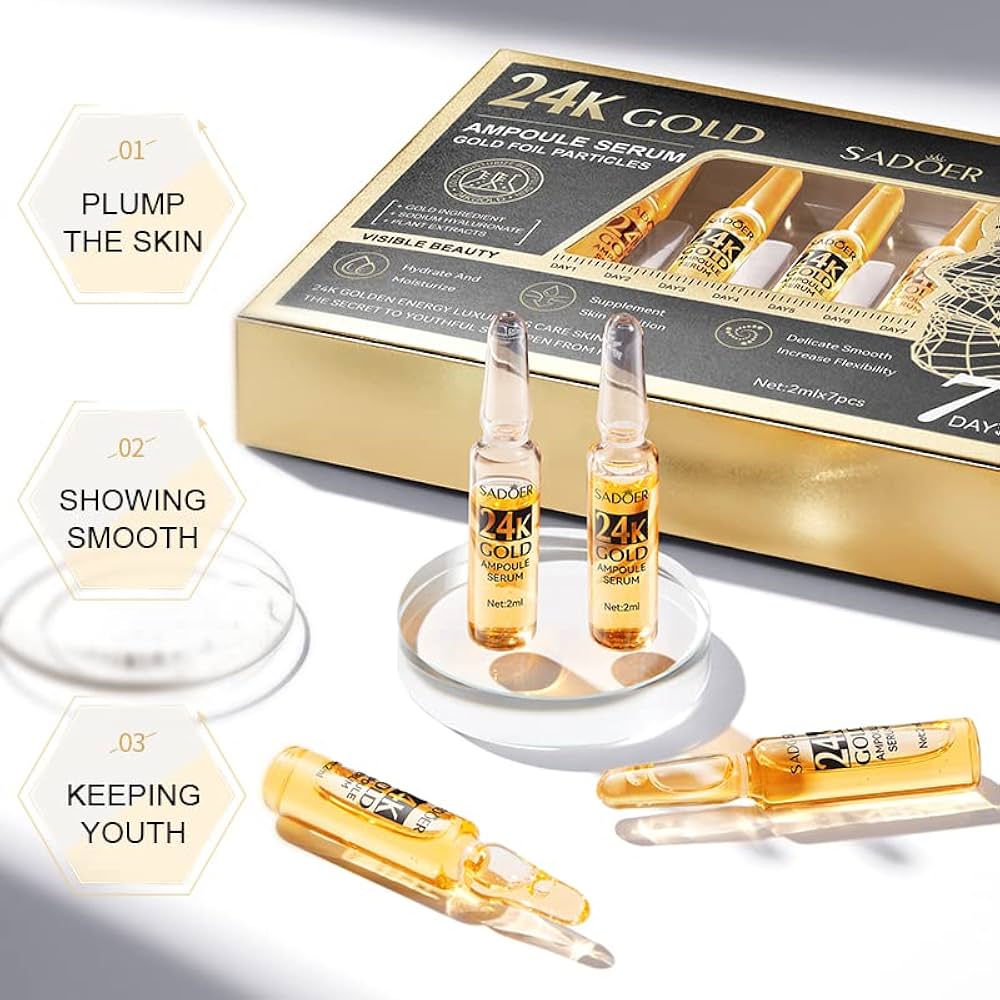 Picture of 24K GOLD Ampoule Serum Moisturizer Brighten Skin Secret Youthful 2ml. x 7 pcs.