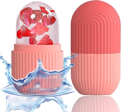 Picture of Ice Roller for Face Reusable Face Ice Roller for Face Massager Silicon Mold Contour Cube Ice Facial Ice Cube Roller for Face Neck & Body Massager (Multicolor)