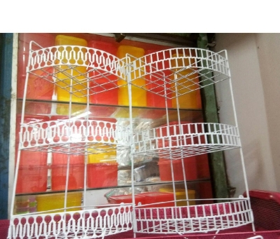 Picture of 2 Pcs Metal Fruit busket corner Rack shelves display case for kitchen bathroom