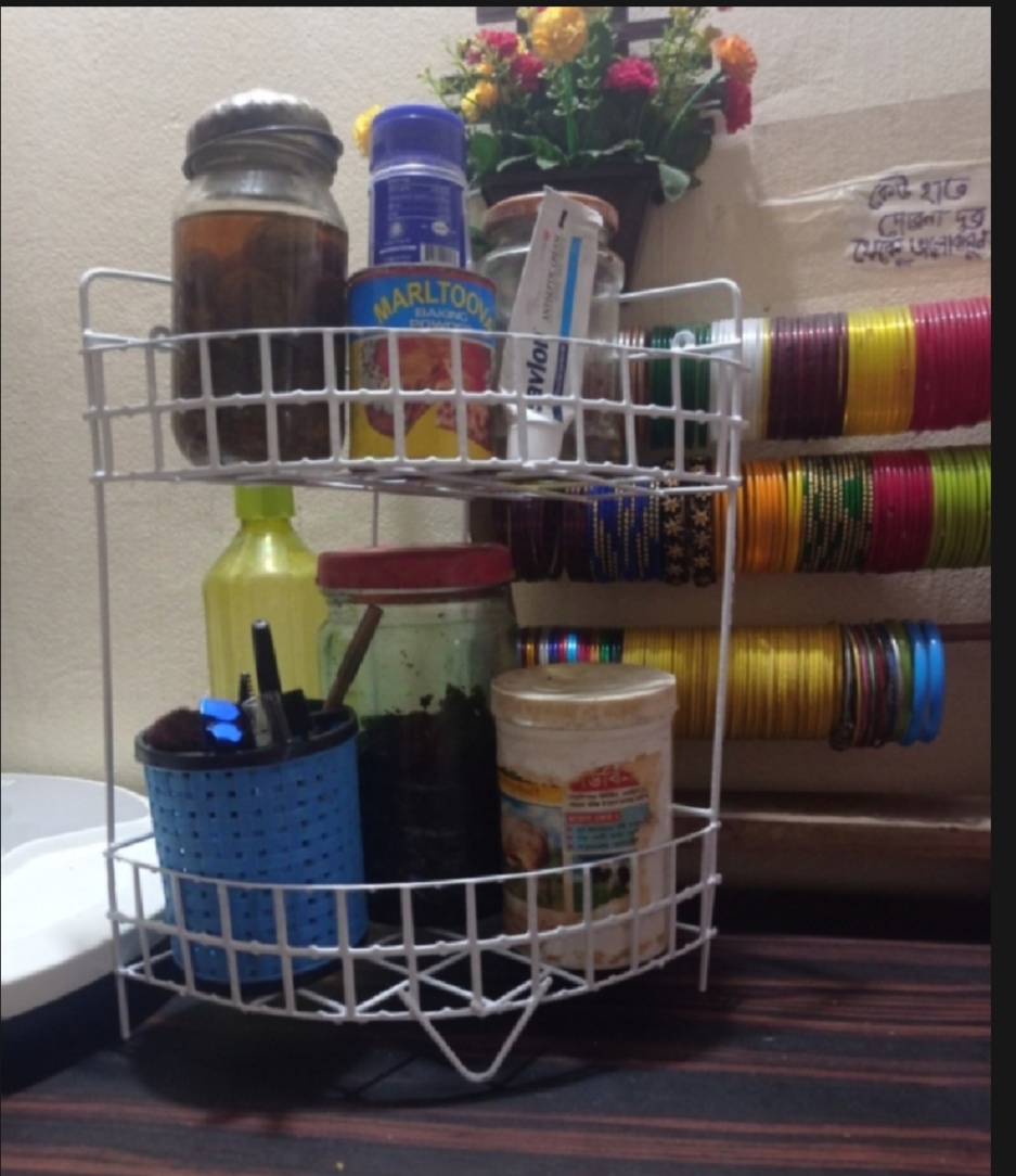 Picture of 3+2 Layer Corner Shelf 2 Pcs Rack, Multi-Layer Rack Storage Organizer Metal Shelves Shelf Hol...