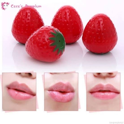 Picture of ROMANTIC BEAR Magic Strawberry Lip Balm Natural Lips Pomade Fruity Care Makeup