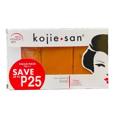 Picture of Original Kojie San Skin Lightening Kojic Acid Whitening Soap 3 x 65g (195g)