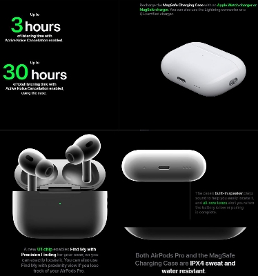 Picture of AirPods Pro 2nd genaration Made in Dubai Wireless Charging Bluetooth Earbuds 