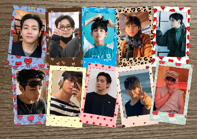 Picture of 10 Pieces (BTSV) Taehyung Design Polaroid | Custom Available | HD Glossy Print
