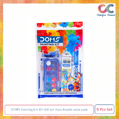 Picture of DOMS Painting Etc Kit full set 9pcs Bundle value pack for Painting, Drawing and Sketching