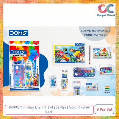 Picture of DOMS Painting Etc Kit full set 9pcs Bundle value pack for Painting, Drawing and Sketching