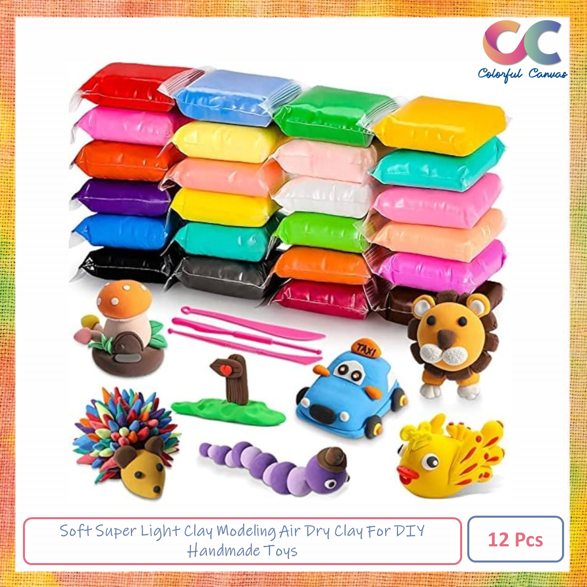 Picture of 12 Colors Soft Super Light Clay Modeling Air Dry Clay For DIY Handmade Toys