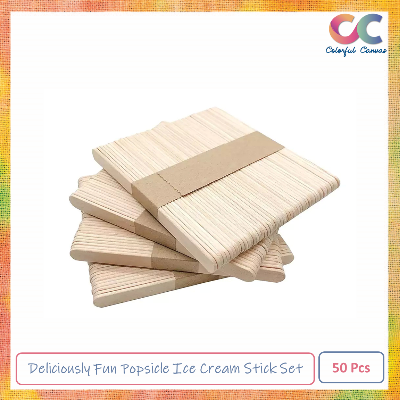 Picture of Deliciously Fun Popsicle Ice Cream Stick Set - 50 Pcs for Summer Treats and Refreshing Snacks