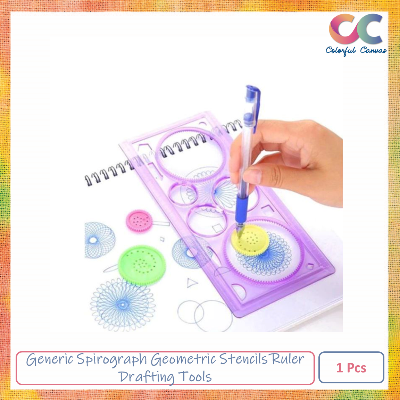 Picture of Generic Spirograph Geometric Stencils Ruler Drafting Tools