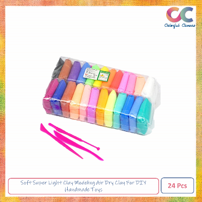 Picture of 2 Set 12 Colors Soft Super Light Clay Modeling Air Dry Clay For DIY Handmade Toys