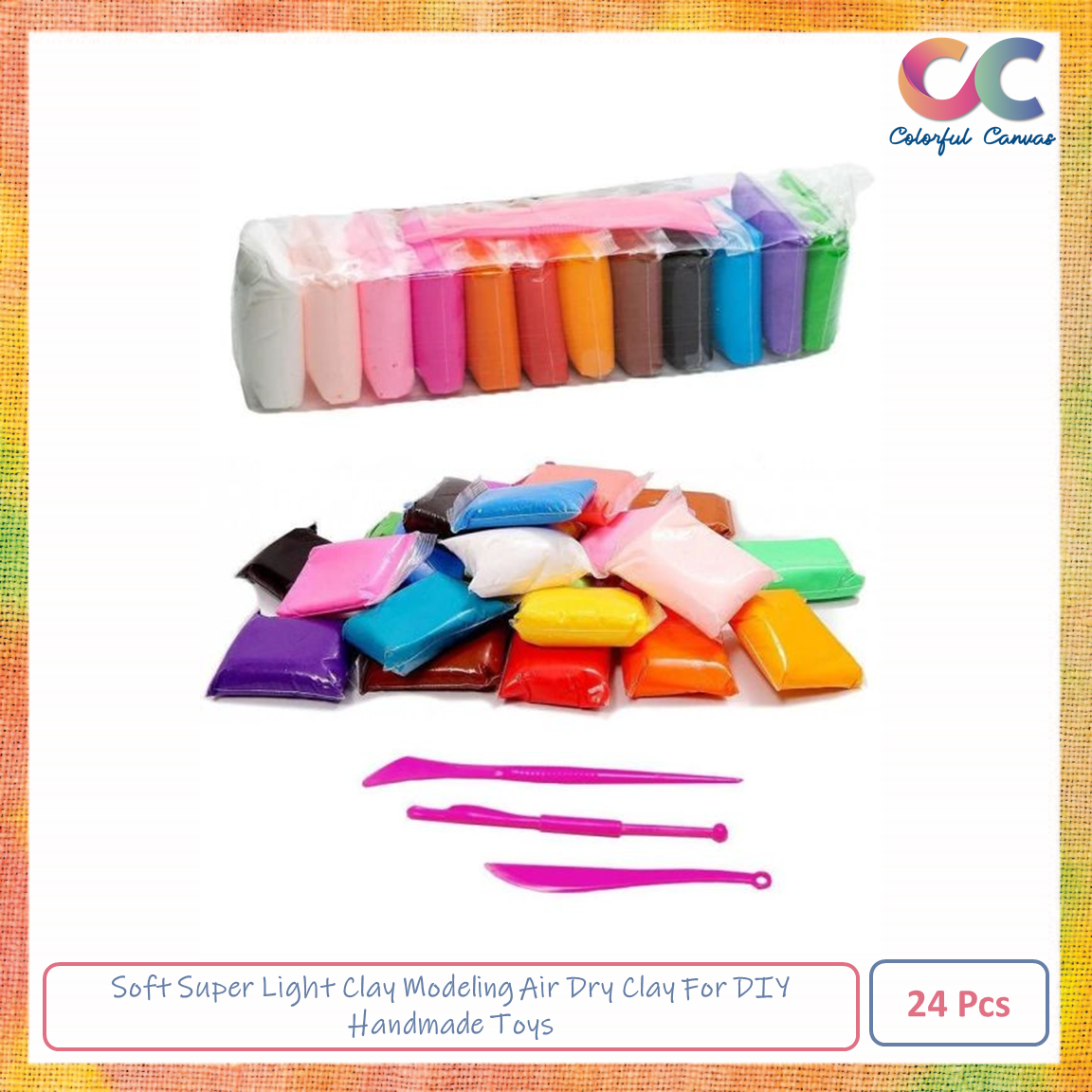 Picture of 2 Set 12 Colors Soft Super Light Clay Modeling Air Dry Clay For DIY Handmade Toys