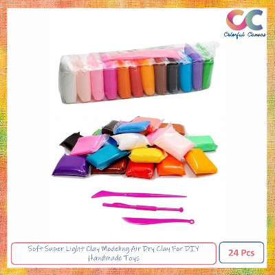 Picture of 2 Set 12 Colors Soft Super Light Clay Modeling Air Dry Clay For DIY Handmade Toys