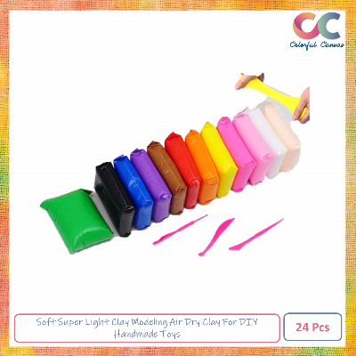 Picture of 2 Set 12 Colors Soft Super Light Clay Modeling Air Dry Clay For DIY Handmade Toys
