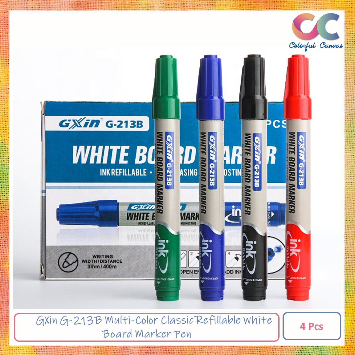 Picture of GXin G-213B Multi-Color Classic Refillable White Board Marker Pen