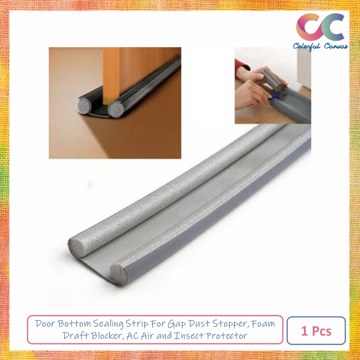 Picture of Door Bottom Sealing Strip For Gap Dust Stopper, Foam Draft Blocker, AC Air and Insect Protector 1 Pcs