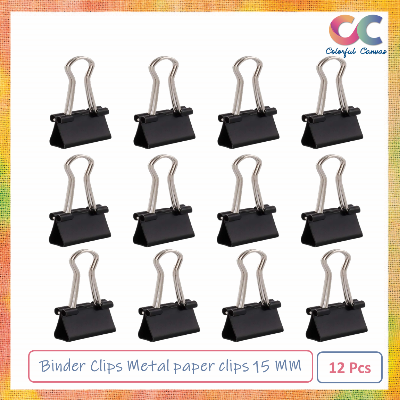Picture of Binder Clips Metal paper clips 15 MM 12 Pcs