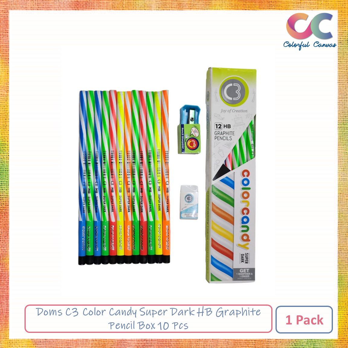 Picture of Doms C3 Color Candy Super Dark HB Graphite Pencil Box 10 Pcs 1 Pack