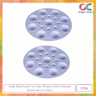 Picture of High Quality Artist Color Mixing Palette Round Shape white Colour 2 Pack