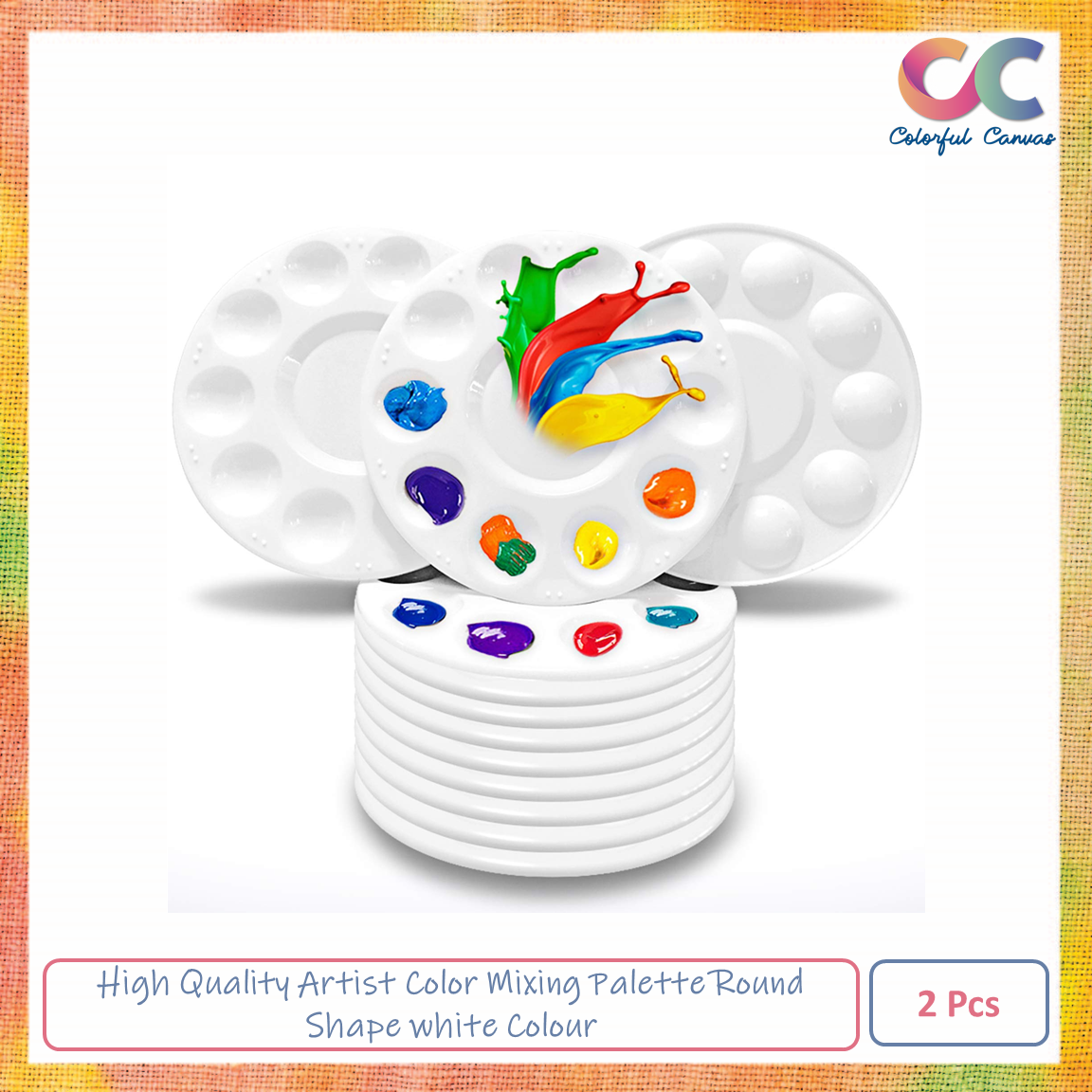 Picture of High Quality Artist Color Mixing Palette Round Shape white Colour 2 Pack