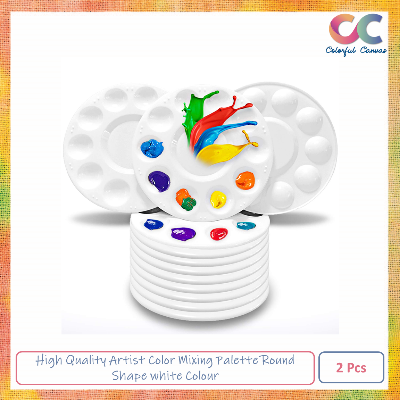 Picture of High Quality Artist Color Mixing Palette Round Shape white Colour 2 Pack