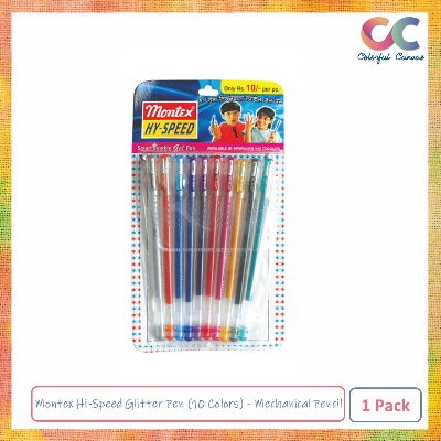 Picture of Montex Hi-Speed Glitter Pen (10 Colors) - Mechanical Pencil 1 Pack