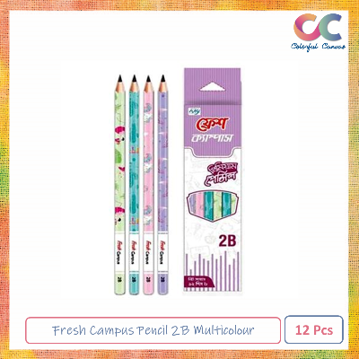 Picture of Fresh Campus Pencil 2B Multicolour 12 Pcs 1 Pack