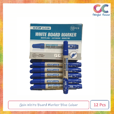 Picture of Gxin White Board Marker Blue Colour 12 Pcs 1 Pack