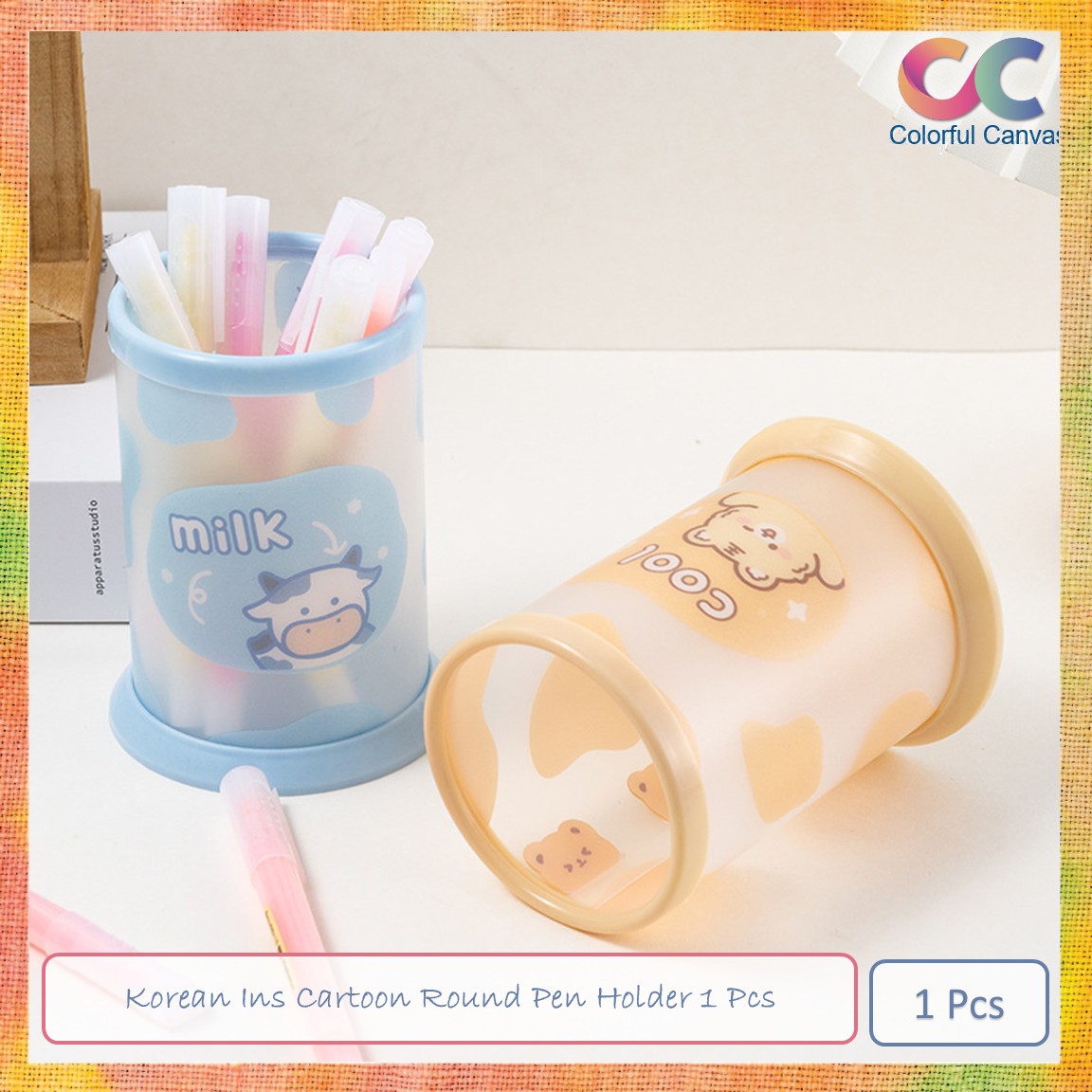 Picture of Korean Ins Cartoon Round Pen Holder 1 Pcs