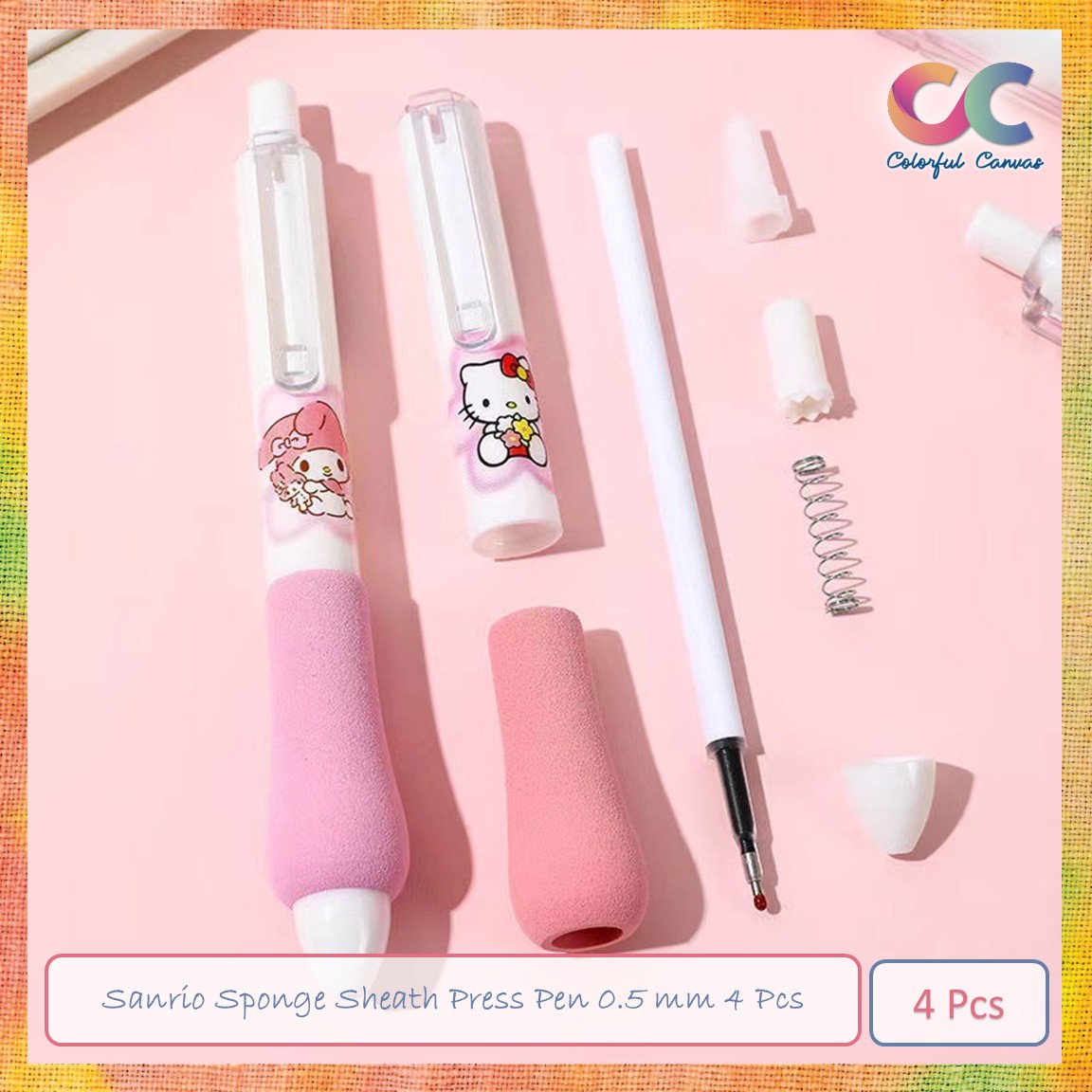 Picture of Sanrio Sponge Sheath Press Pen 0.5 mm 4 Pcs