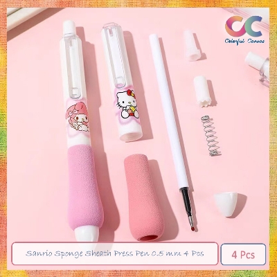 Picture of Sanrio Sponge Sheath Press Pen 0.5 mm 4 Pcs