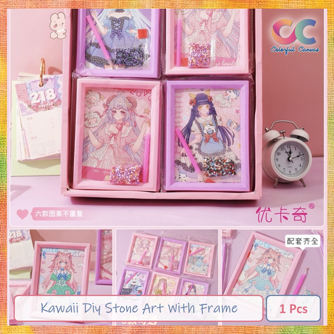Picture of Kawaii Diy Stone Art With Frame